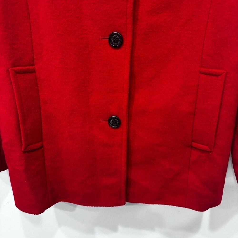 Lauren Ralph Lauren Wool Blend Coat Jacket Red Women’s Size 12 - Picture 4 of 16